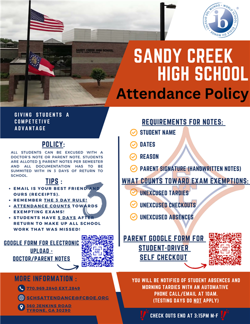 For questions about the attendance policy, email schsattendance@fcboe.org.